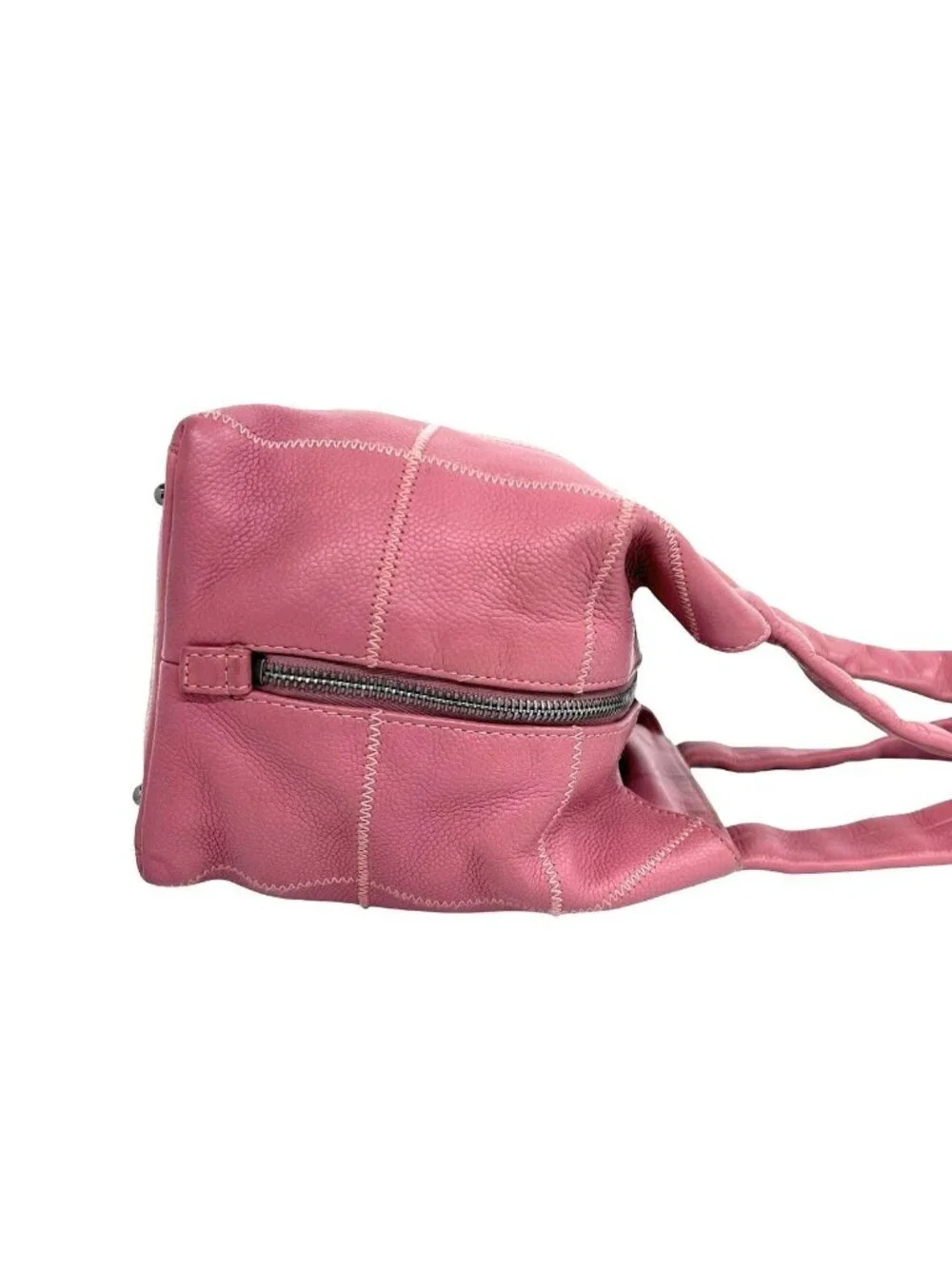 Chanel Choco Bar CC Logo Caviar Leather Mini Boston Bag Pink